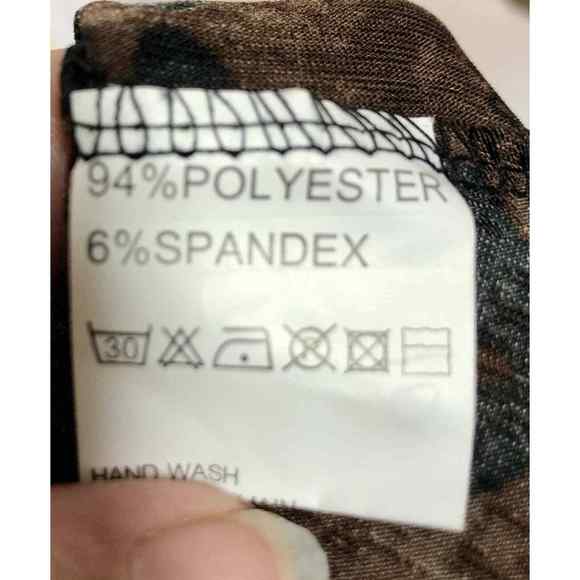 Forla Paris Short Dress Tunic Size M Bead Details Brown Floral - Picture 6 of 6